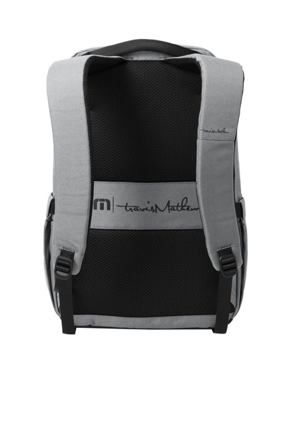 Rear View of ShadowGrey TravisMathew Approach Backpack TMB100 plain