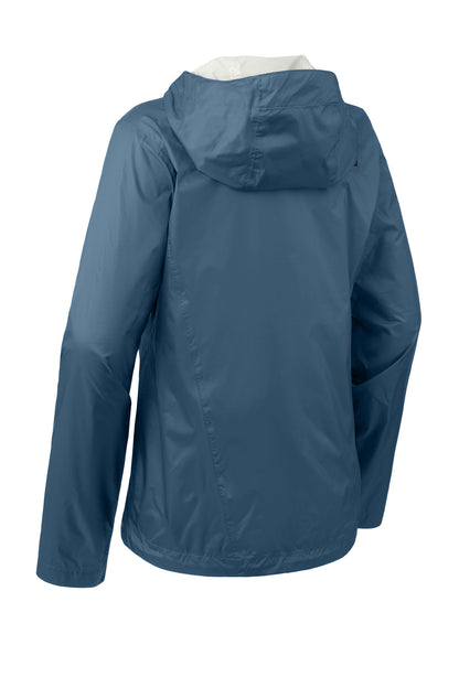 Rear View of Shady Blue The North Face Women's DryVent Rain Jacket. NF0A3LH5 plain