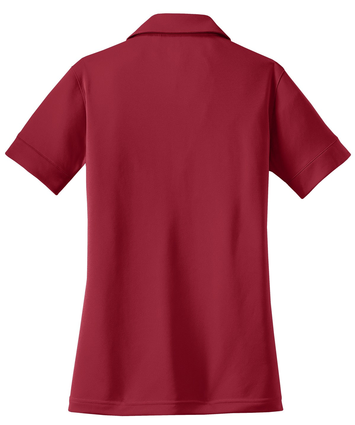 Rear View of Signal Red OGIO - Glam Polo. LOG105 plain