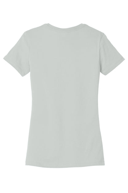 Rear View of Silver BELLA+CANVAS Women's Slim Fit Tee. BC6004 plain