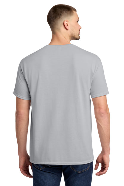 Rear View of Silver Jerzees Dri-Power 100% Polyester T-Shirt. 21M plain