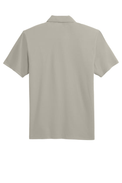 Rear View of Silver Port Authority Performance Staff Polo K398 plain