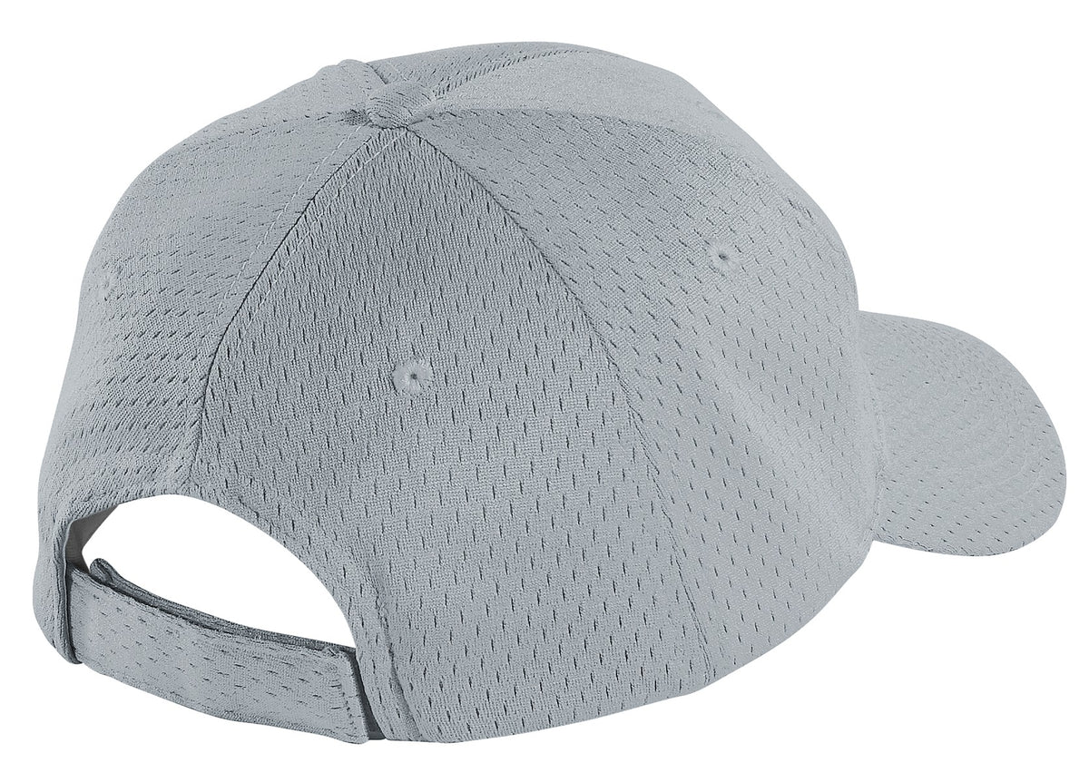 Rear View of Silver Port Authority Youth Pro Mesh Cap. YC833 plain