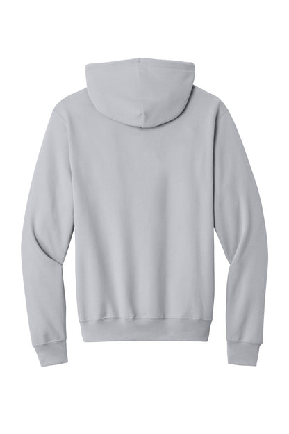 Rear View of Silver Port & Co Core Fleece Pullover Hooded Sweatshirt. PC78H plain