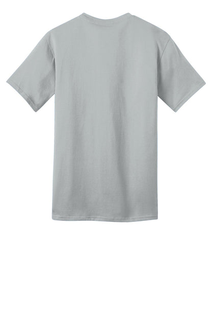 Rear View of Silver Port & Co Ring Spun Cotton Tee. PC150 plain