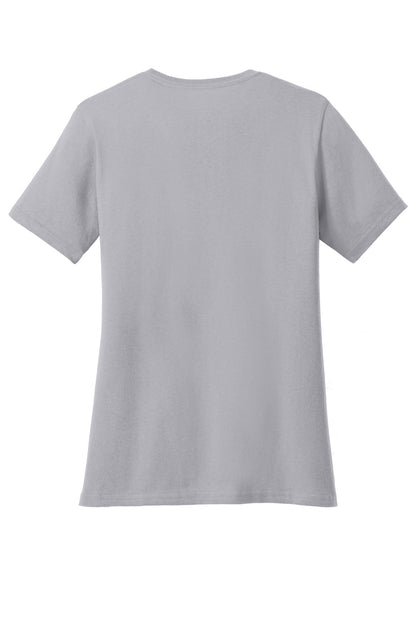 Rear View of Silver Port & Co Women's Core Cotton Tee. LPC54 plain