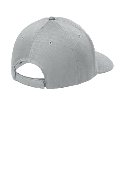 Rear View of Silver Sport-Tek Impact Mesh Stretch-Tek Adjustable Cap STC71 plain