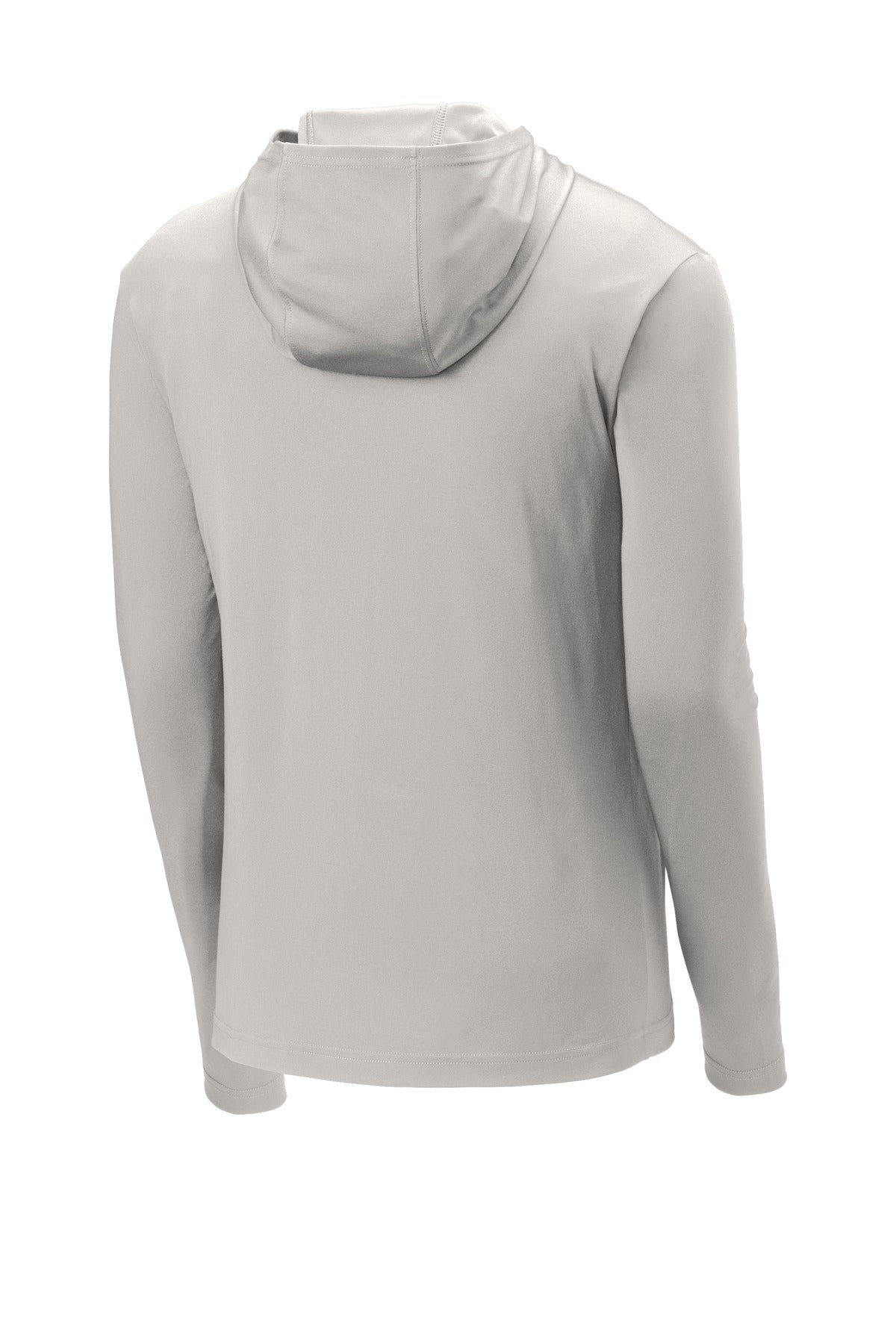 Rear View of Silver Sport-Tek PosiCharge Competitor Hooded Pullover. ST358 plain