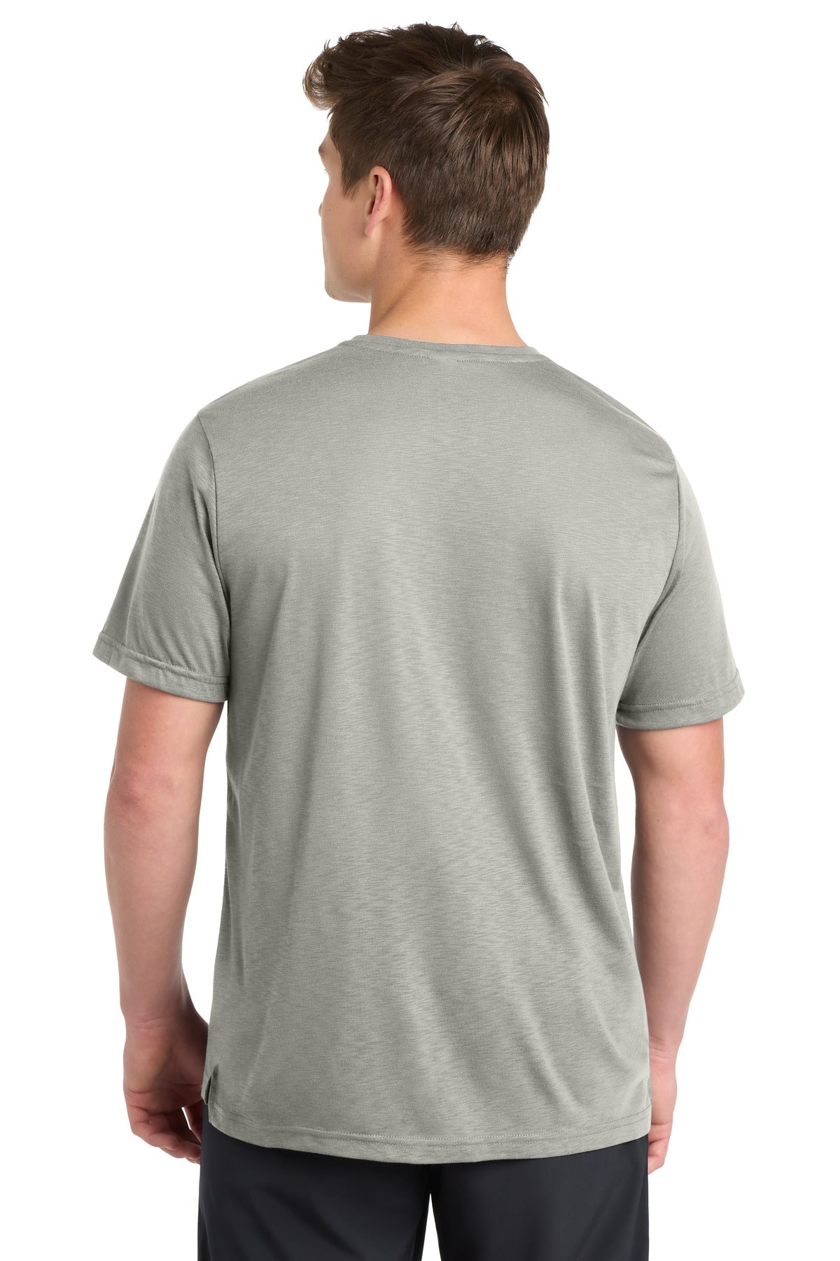Rear View of Silver Sport-Tek PosiCharge Strive Tee. ST430 plain