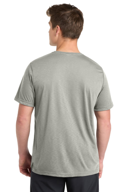 Rear View of Silver Sport-Tek PosiCharge Strive Tee. ST430 plain