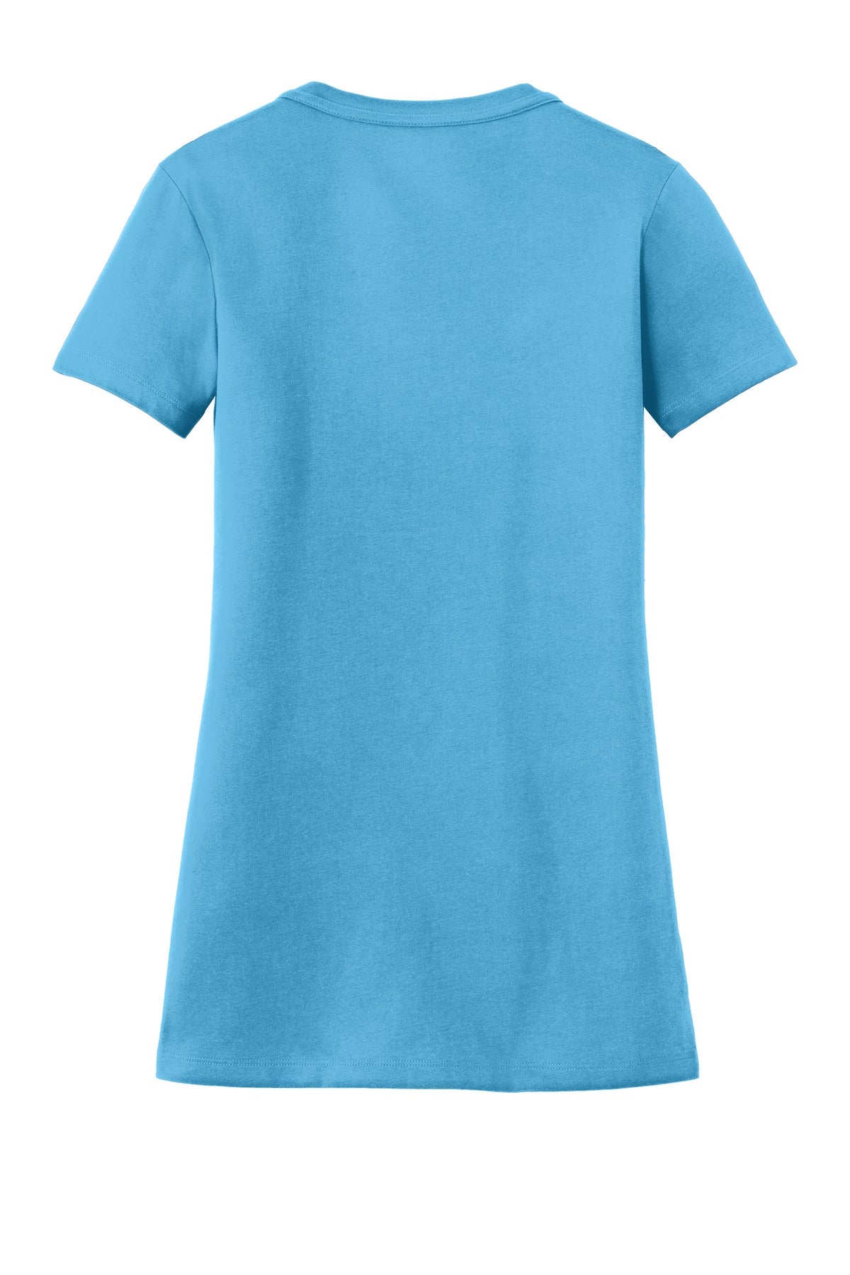 Rear View of Sky Blue New Era Women's Heritage Blend V-Neck Tee. LNEA101 plain