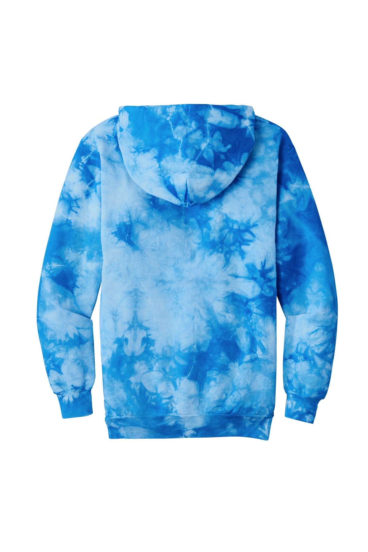 Rear View of SkyBlue Port & Co Crystal Tie-Dye Pullover Hoodie PC144 plain