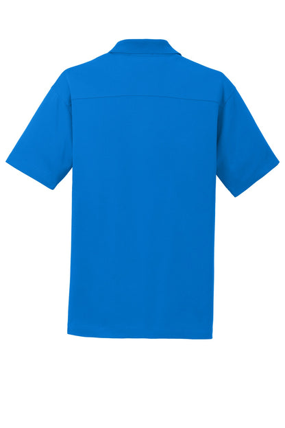 Rear View of Skydiver Blue Port Authority Rapid Dry Mesh Polo. K573 plain