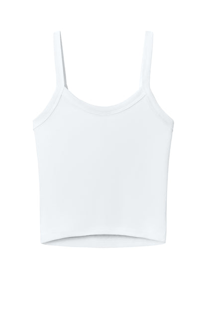 Rear View of SldWhBlend BELLA+CANVAS Women's Micro Rib Spaghetti Strap Tank BC1012 plain