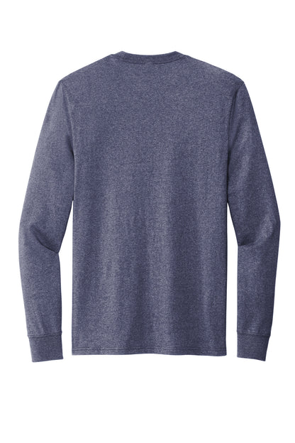 Rear View of SlvgdNvyHt Allmade Unisex Long Sleeve Recycled Blend Tee AL6204 plain