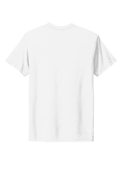 Rear View of SolidWhite Next Level Apparel Adult Tri-Blend Tee. NL6010 plain