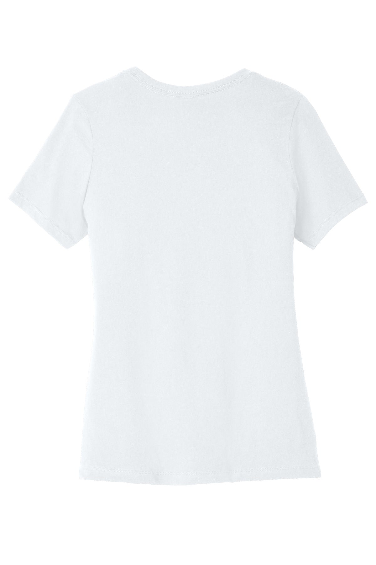 Rear View of SolidWhtTB BELLA+CANVAS Women's Relaxed Triblend Tee BC6413 plain