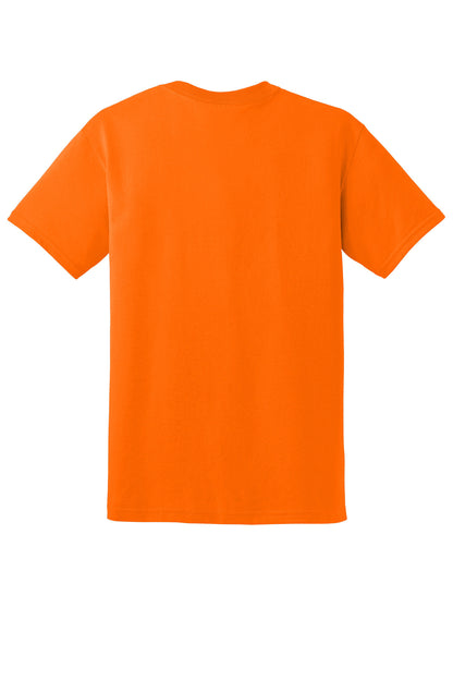 Rear View of SOrange Gildan DryBlend 50 Cotton/50 Poly T-Shirt. 8000 plain