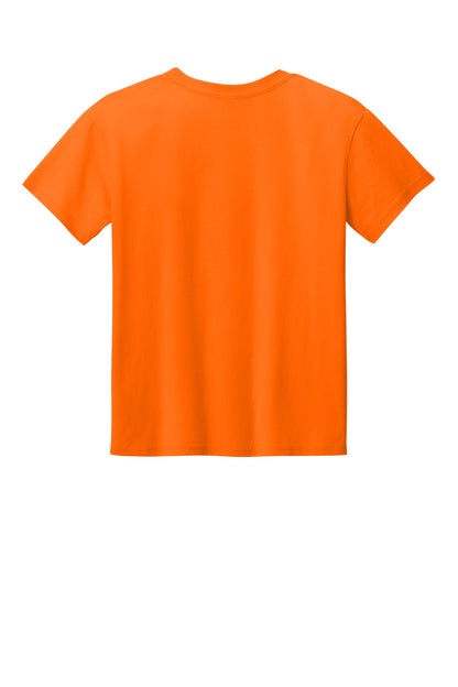 Rear View of SOrange Gildan Youth Light Cotton Tee 3000B plain