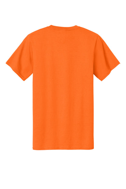 Rear View of SOrange Port & Co Essential Tee. PC61 plain