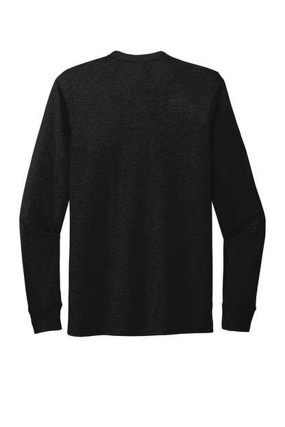 Rear View of Space Black Allmade Unisex Tri-Blend Long Sleeve Tee AL6004 plain