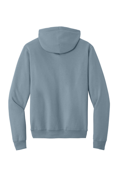 Rear View of StnwshdBl Port & Co Core Fleece Pullover Hooded Sweatshirt. PC78H plain