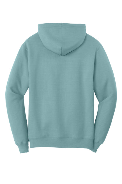 Rear View of StnwshdBl Port & Co Core Fleece Pullover Hooded Sweatshirt. PC78H