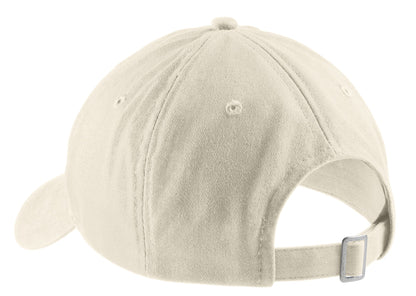 Rear View of Stone Port Authority Brushed Twill Low Profile Cap. CP77 plain