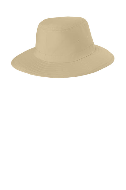 Rear View of Stone Port Authority Lifestyle Brim Hat. C921 plain
