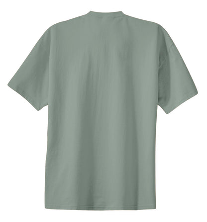 Rear View of Stonewash Gree Port & Co Essential Tee. PC61 plain