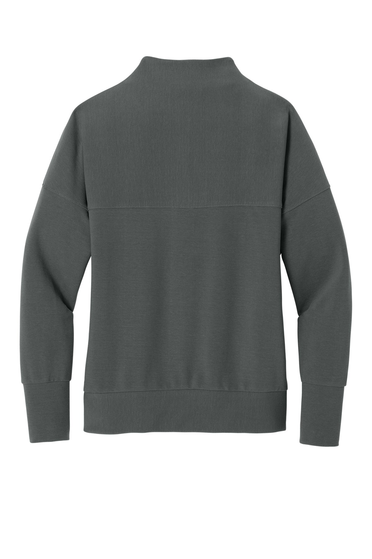 Rear View of StormGrey Mercer+Mettle Women's Linear Texture 1/4-Zip MM3041 plain