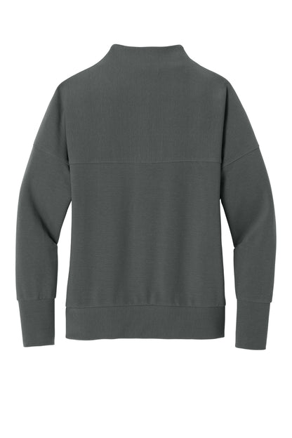 Rear View of StormGrey Mercer+Mettle Women's Linear Texture 1/4-Zip MM3041 plain