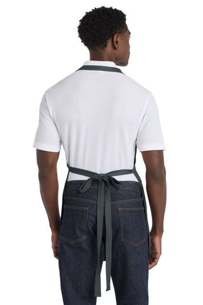 Rear View of StormGrey Port Authority Full-Length Apron with Pockets. A500 plain