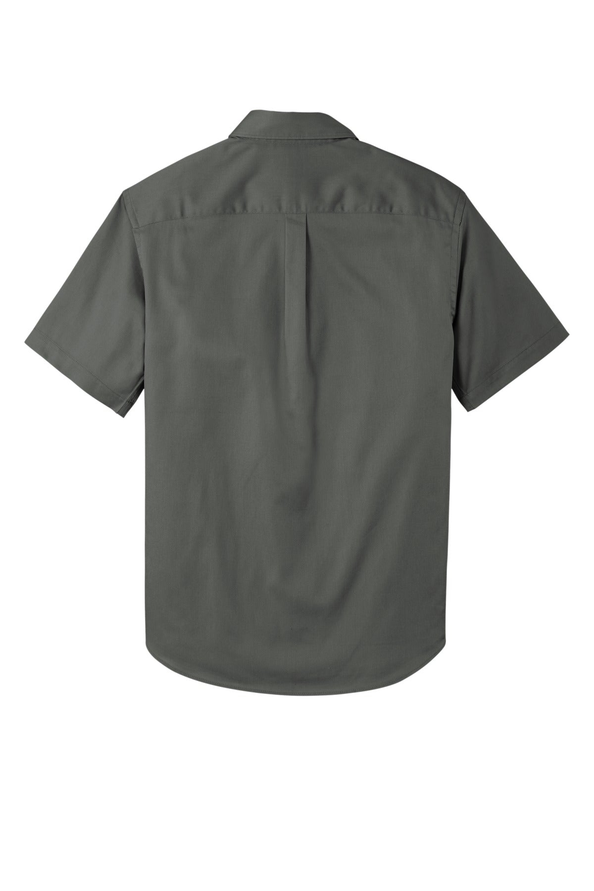 Rear View of StormGrey Port Authority Short Sleeve SuperPro React Twill Shirt. W809 plain