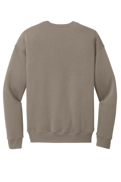 Rear View of Tan BELLA+CANVAS Unisex Sponge Fleece Drop Shoulder Sweatshirt. BC3945 plain