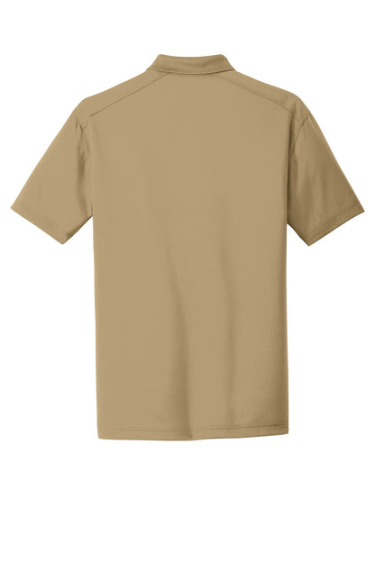 Rear View of Tan CornerStone Select Lightweight Snag-Proof Polo. CS418 plain
