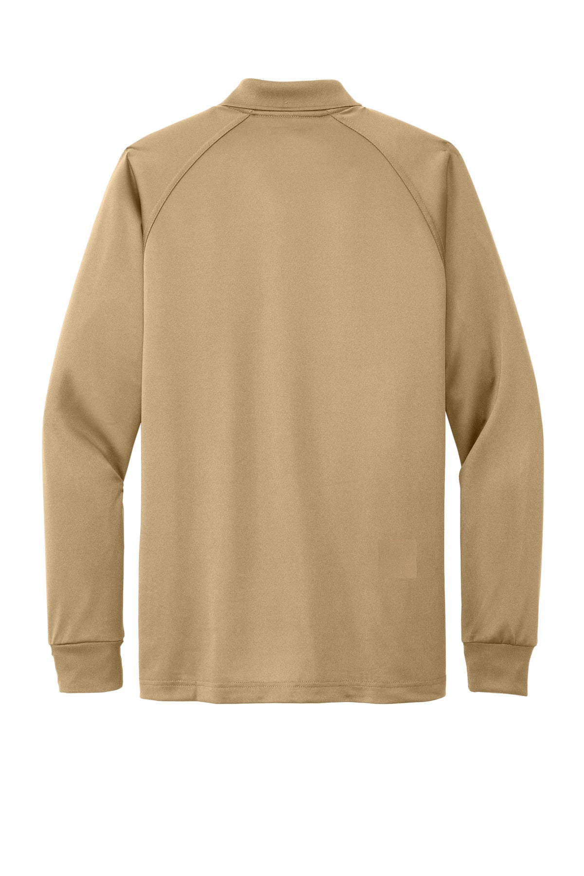 Rear View of Tan CornerStone - Select Long Sleeve Snag-Proof Tactical Polo. CS410LS plain