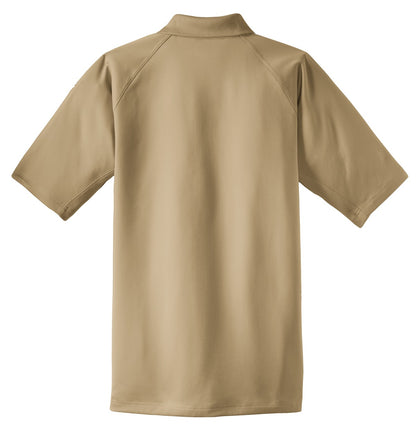 Rear View of Tan CornerStone - Select Snag-Proof Tactical Polo. CS410 plain