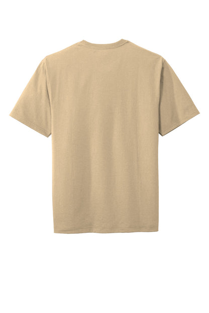 Rear View of Tan CornerStone Workwear Pocket Tee CS430 plain