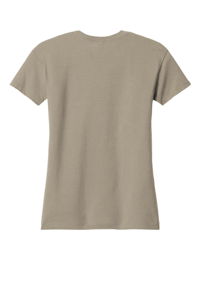 Rear View of Tan Next Level Apparel Women's Cotton Relaxed Tee NL3910 plain