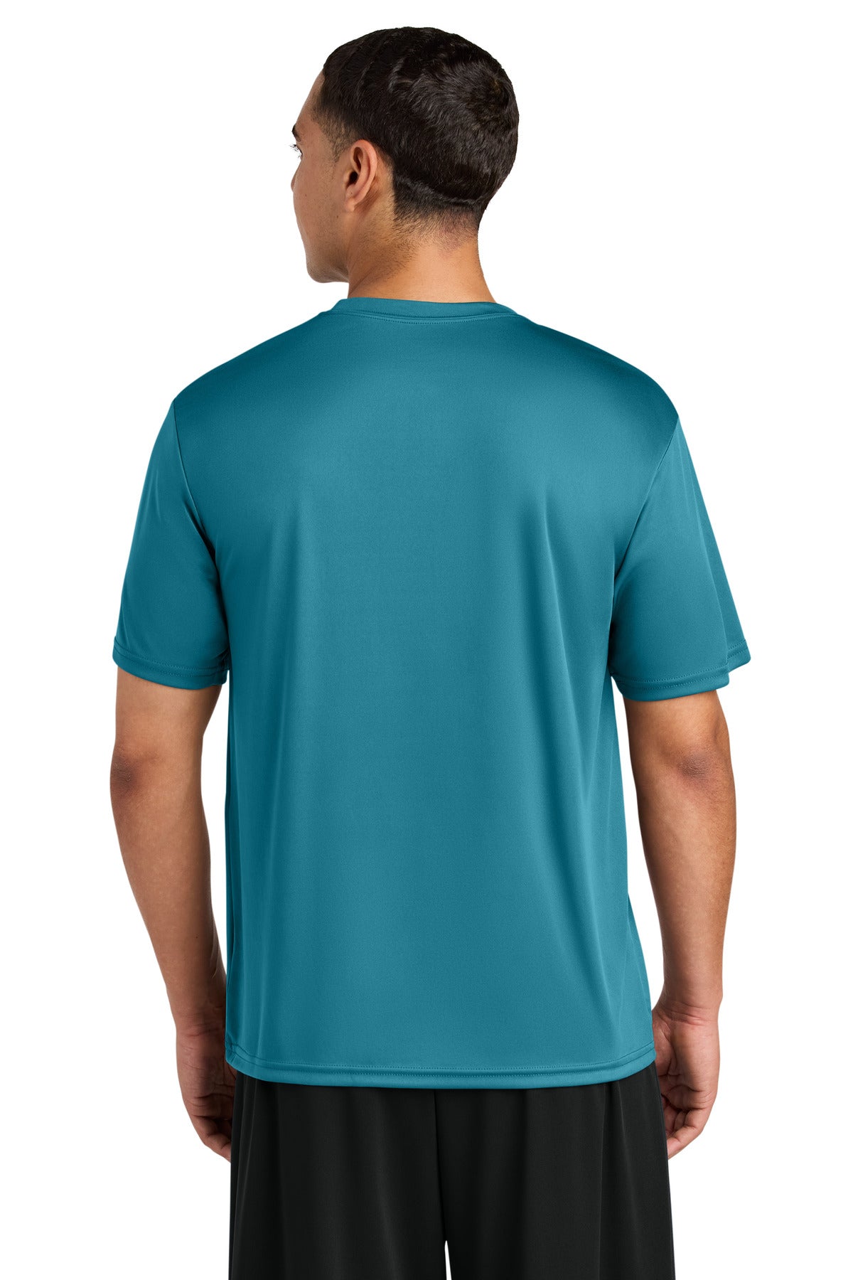 Rear View of Teal A4 Cooling Performance Short Sleeve Tee A4N3142 plain