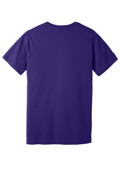 Rear View of Team Purple BELLA+CANVAS Unisex Jersey Short Sleeve Tee. BC3001 plain