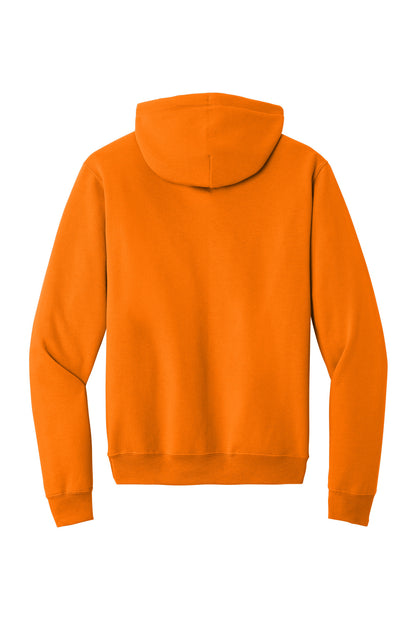 Rear View of TennOrange Port & Co Core Fleece Pullover Hooded Sweatshirt. PC78H plain
