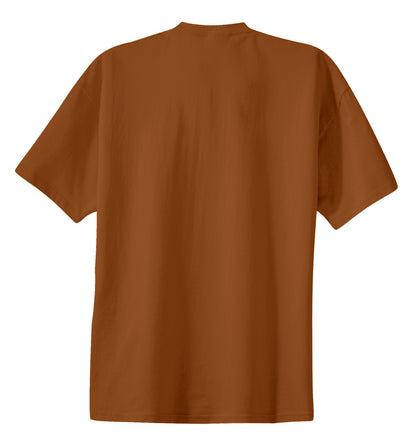 Rear View of Texas Orange Port & Co Essential Tee. PC61 plain