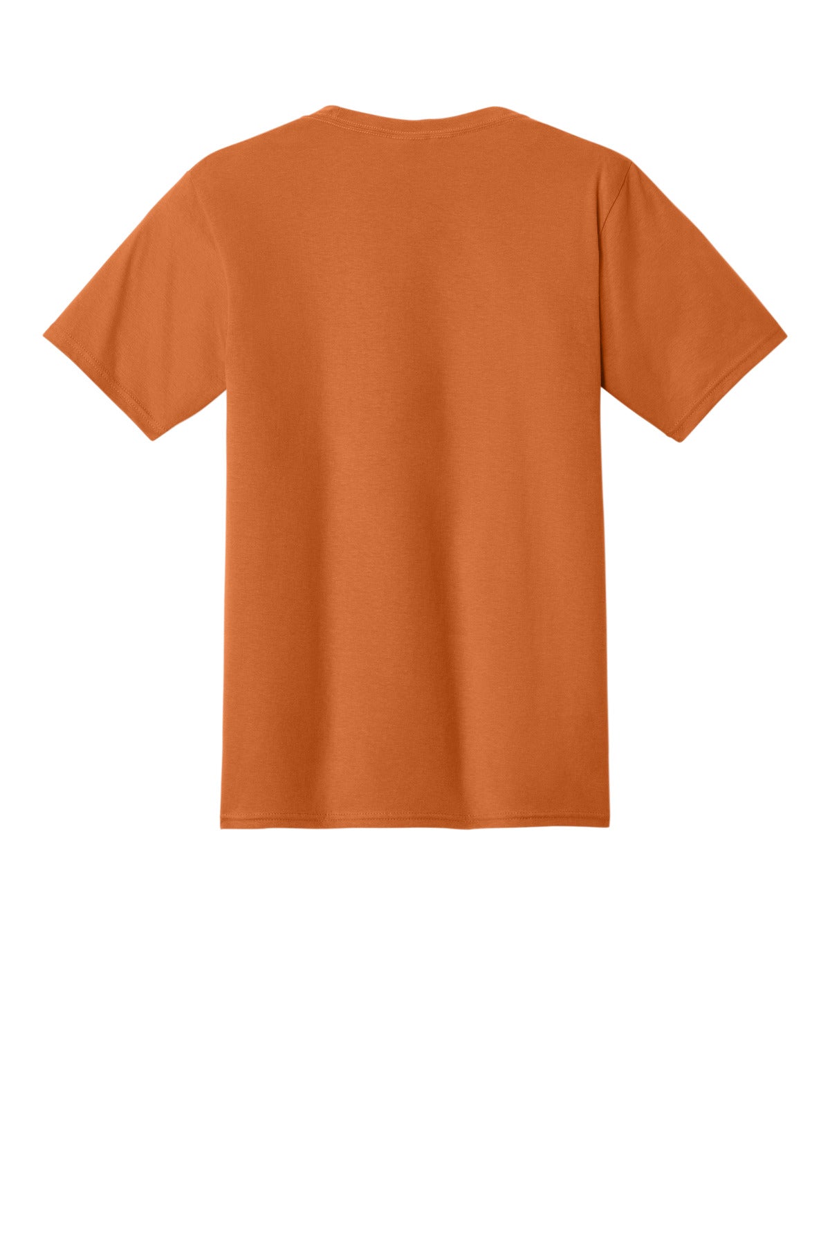 Rear View of Texas Orange Port & Co Fan Favorite Tee. PC450 plain