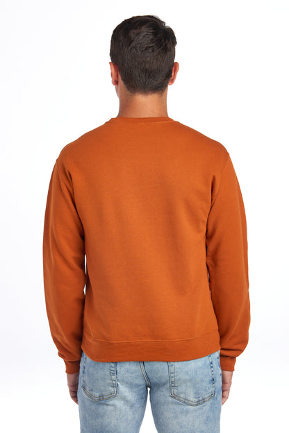 Rear View of TOrange Jerzees - NuBlend Crewneck Sweatshirt. 562M plain