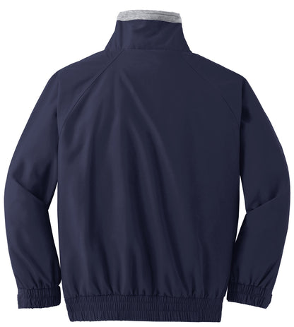 Rear View of Tr Navy/Gr Hth Port Authority Competitor Jacket. JP54 plain