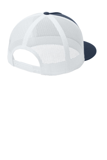 Rear View of TrNv/White Sport-Tek YP Classics 5-Panel Classic Trucker Mesh Back Cap. STC38