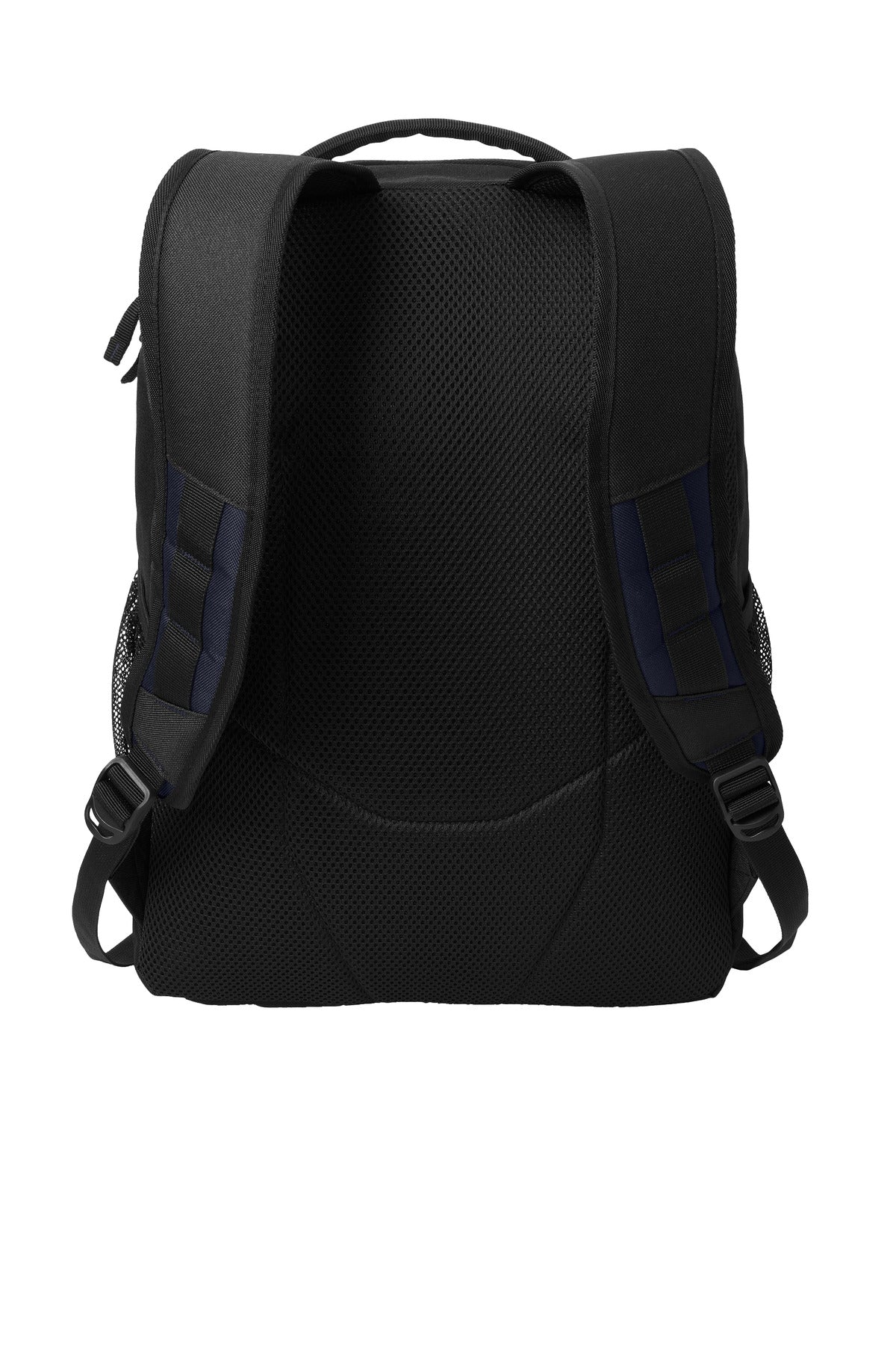 Rear View of TrNvy/Blk Port Authority Transport Backpack BG232 plain