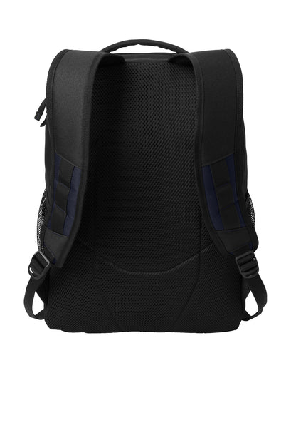 Rear View of TrNvy/Blk Port Authority Transport Backpack BG232 plain